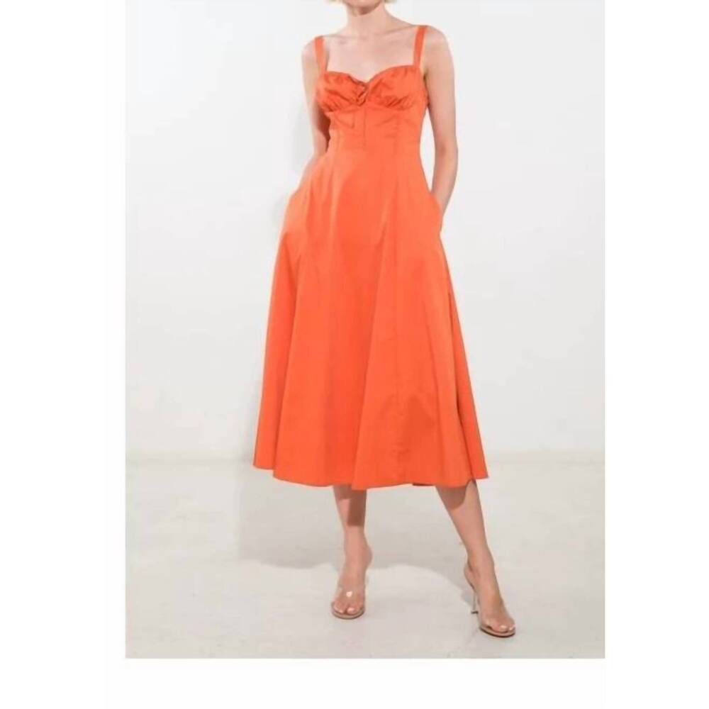NEW FREEMARKET stella bustier midi dress in orange